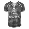 Mens I Cant Keep Calm Im A 1St Time Proud Grandpa Gift Men's Short Sleeve V-neck 3D Print Retro Tshirt Grey