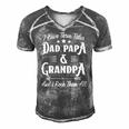 Mens I Have Three Titles Dad Papa And Grandpa Fathers Day Gift Men's Short Sleeve V-neck 3D Print Retro Tshirt Grey