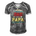 Mens I Have Two Titles Dad And Papa Funny Fathers Day Daddy Men's Short Sleeve V-neck 3D Print Retro Tshirt Grey