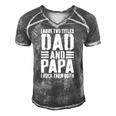 Mens I Have Two Titles Dad And Papa I Rock Them Both Men's Short Sleeve V-neck 3D Print Retro Tshirt Grey