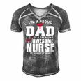 Mens Im A Proud Dad Of A Freaking Awesome Nurse Daughter Father Men's Short Sleeve V-neck 3D Print Retro Tshirt Grey
