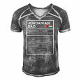 Mens Jordanian Dad Nutrition Facts National Pride Gift For Dad Men's Short Sleeve V-neck 3D Print Retro Tshirt Grey
