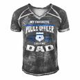 Mens My Favorite Police Officer Calls Me Dad Fathers Day Gift Men's Short Sleeve V-neck 3D Print Retro Tshirt Grey
