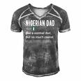 Mens Nigerian Dad Definition Design - Funny Nigerian Daddy Flag Men's Short Sleeve V-neck 3D Print Retro Tshirt Grey