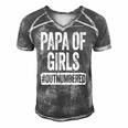 Mens Papa Of Girls Outnumbered Fathers Day Men's Short Sleeve V-neck 3D Print Retro Tshirt Grey