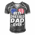 Mens Patriotic Dad - Best Dad Ever 4Th Of July American Flag Men's Short Sleeve V-neck 3D Print Retro Tshirt Grey