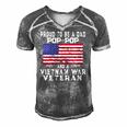 Mens Proud Dad Pop-Pop Vietnam War Veteran - Retro Us Flag Grandpa Men's Short Sleeve V-neck 3D Print Retro Tshirt Grey