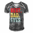 Mens Retro Vintage Best Dad Ever Funny Fathers Day Men's Short Sleeve V-neck 3D Print Retro Tshirt Grey