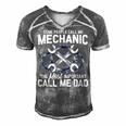 Mens Some People Call Me Mechanic The Most Important Call Me Dad V2 Men's Short Sleeve V-neck 3D Print Retro Tshirt Grey