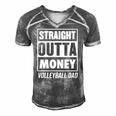 Mens Straight Outta Money Funny Volleyball Dad Men's Short Sleeve V-neck 3D Print Retro Tshirt Grey
