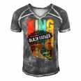 Mens Strong Black King Juneteeth African American Father Day 23 Shirt Men's Short Sleeve V-neck 3D Print Retro Tshirt Grey