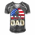 Mens Vintage American Flag 4Th Of July Patriotic Dad Gift Men's Short Sleeve V-neck 3D Print Retro Tshirt Grey