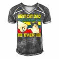 Mens Vintage Best Cat Dad Ever Bump Fit 240 Shirt Men's Short Sleeve V-neck 3D Print Retro Tshirt Grey