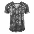 Mens You Look Really Weird Doing That With Your Head T Shirt Funny Graphic Tee 162 Trending Men's Short Sleeve V-neck 3D Print Retro Tshirt Grey