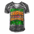 Modern Day Camping Is An Uncharged Phone Men's Short Sleeve V-neck 3D Print Retro Tshirt Grey