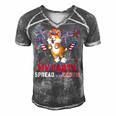 My Farts Spread Freedom Funny American Flag Corgi Fireworks V3 Men's Short Sleeve V-neck 3D Print Retro Tshirt Grey