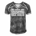 My Jokes Are Officially Dad Jokes Fathers Day Gift Men's Short Sleeve V-neck 3D Print Retro Tshirt Grey