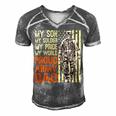 My Son Is Soldier Proud Military Dad 703 Shirt Men's Short Sleeve V-neck 3D Print Retro Tshirt Grey