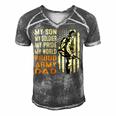 My Son Is Soldier Proud Military Dad 715 Shirt Men's Short Sleeve V-neck 3D Print Retro Tshirt Grey