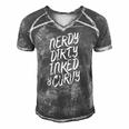 Nerdy Dirty Inked & Curvy Tattoo Woman Girl Nerd Men's Short Sleeve V-neck 3D Print Retro Tshirt Grey