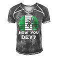 Nigeria Pidgin How You Dey Quote Nigerian Flag Nigeria Men's Short Sleeve V-neck 3D Print Retro Tshirt Grey