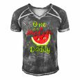 One In A Melon Daddy Watermelon Funny Family Matching Men Men's Short Sleeve V-neck 3D Print Retro Tshirt Grey