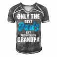 Only The Best Dad Get Promoted To Grandpa Fathers Day T Shirts Men's Short Sleeve V-neck 3D Print Retro Tshirt Grey