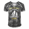 Only The Best Fathers Get Promoted To Zaidy Men's Short Sleeve V-neck 3D Print Retro Tshirt Grey