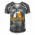Our First Fathers Day Together Dad And Son Daughter Men's Short Sleeve V-neck 3D Print Retro Tshirt Grey Our First Fathers Day Together Dad And Son Daughter Men's Short Sleeve V-neck 3D Print Retro Tshirt Grey