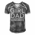 Outnumbered Dad Of Girls Men Fathers Day For Girl Dad Men's Short Sleeve V-neck 3D Print Retro Tshirt Grey