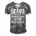 Papa Because Grandfather Fathers Day Dad Men's Short Sleeve V-neck 3D Print Retro Tshirt Grey