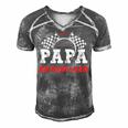 Papa Birthday Crew Race Car Racing Car Driver Dad Daddy Men's Short Sleeve V-neck 3D Print Retro Tshirt Grey