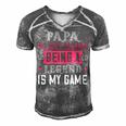 Papa Is My Name Being A Legeng Is My Game Papa T-Shirt Fathers Day Gift Men's Short Sleeve V-neck 3D Print Retro Tshirt Grey