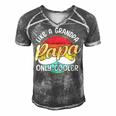 Papa Like A Grandpa Only Cooler Funny Quote For Fathers Day Men's Short Sleeve V-neck 3D Print Retro Tshirt Grey