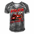 Papa Pit Crew Race Car Birthday Party Racing Family Men's Short Sleeve V-neck 3D Print Retro Tshirt Grey