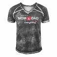 Parents Day - Thank You Mom And Dad For Everything Men's Short Sleeve V-neck 3D Print Retro Tshirt Grey