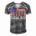 Patriotic American Flag Thank You For Men Women Kid Girl Boy Men's Short Sleeve V-neck 3D Print Retro Tshirt Grey