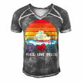 Peace Love Cruising Family Cruise Vacation Matching Gift V2 Men's Short Sleeve V-neck 3D Print Retro Tshirt Grey