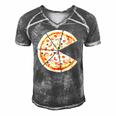 Pizza Pie And Slice Dad And Son Matching Pizza Father’S Day Men's Short Sleeve V-neck 3D Print Retro Tshirt Grey