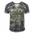 Poppy Because Grandpa Is For Old Guys Men's Short Sleeve V-neck 3D Print Retro Tshirt Grey