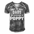 Poppy Grandpa Gift Only The Best Dads Get Promoted To Poppy Men's Short Sleeve V-neck 3D Print Retro Tshirt Grey