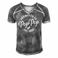 Promoted To Poppop 2022 For First Time Fathers New Dad Men's Short Sleeve V-neck 3D Print Retro Tshirt Grey