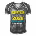 Proud Godfather Of Kindergarten Graduate 2022 Graduation Men's Short Sleeve V-neck 3D Print Retro Tshirt Grey