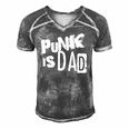 Punk Is Dad Fathers Day Men's Short Sleeve V-neck 3D Print Retro Tshirt Grey