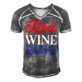 Red Wine Blue 4Th Of July Wine Red White Blue Wine Glasses V2 Men's Short Sleeve V-neck 3D Print Retro Tshirt Grey