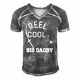 Reel Cool Big Daddy Fishing Fathers Day Gift Men's Short Sleeve V-neck 3D Print Retro Tshirt Grey