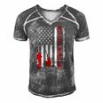 Reel Cool Bonus Dad American Flag Fishing Fathers Day Men's Short Sleeve V-neck 3D Print Retro Tshirt Grey