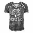 Reel Cool Bonus Dad Fishing - Fathers Day Fisherman Fishing Men's Short Sleeve V-neck 3D Print Retro Tshirt Grey