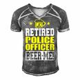 Retired Police Officer Beer Me Funny Retirement Men's Short Sleeve V-neck 3D Print Retro Tshirt Grey