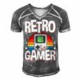 Retro Gaming Video Gamer Gaming Men's Short Sleeve V-neck 3D Print Retro Tshirt Grey